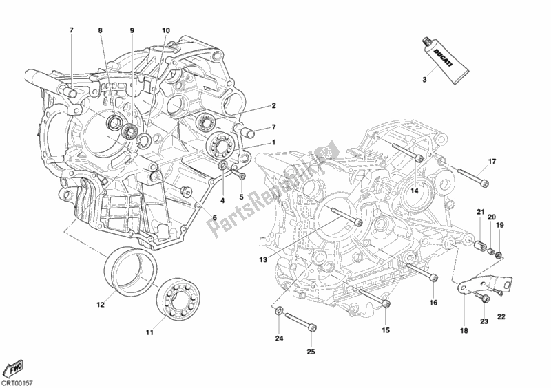 Todas as partes de Rolamentos Do Cárter do Ducati Superbike 999 R 2003